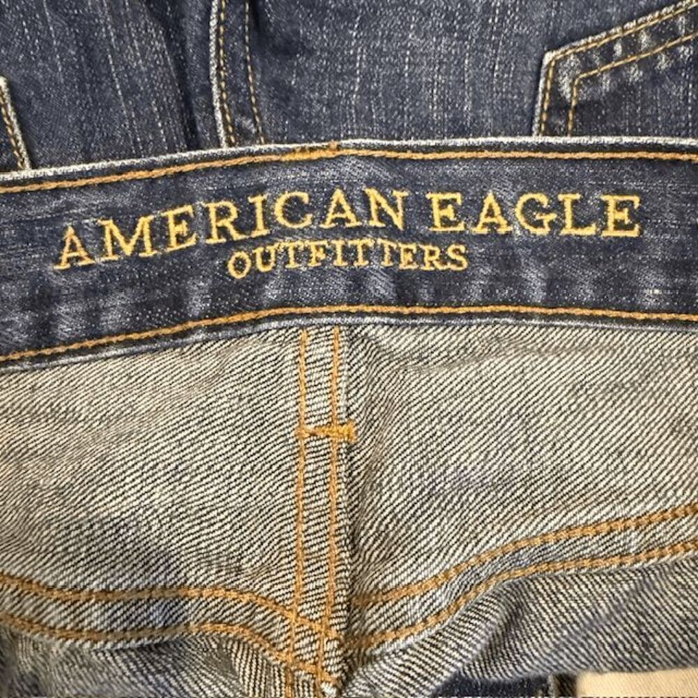 American Eagle Original Straight 100% Cotton Men's Jeans Whisker Wash 29 x 30 - Picture 6 of 13